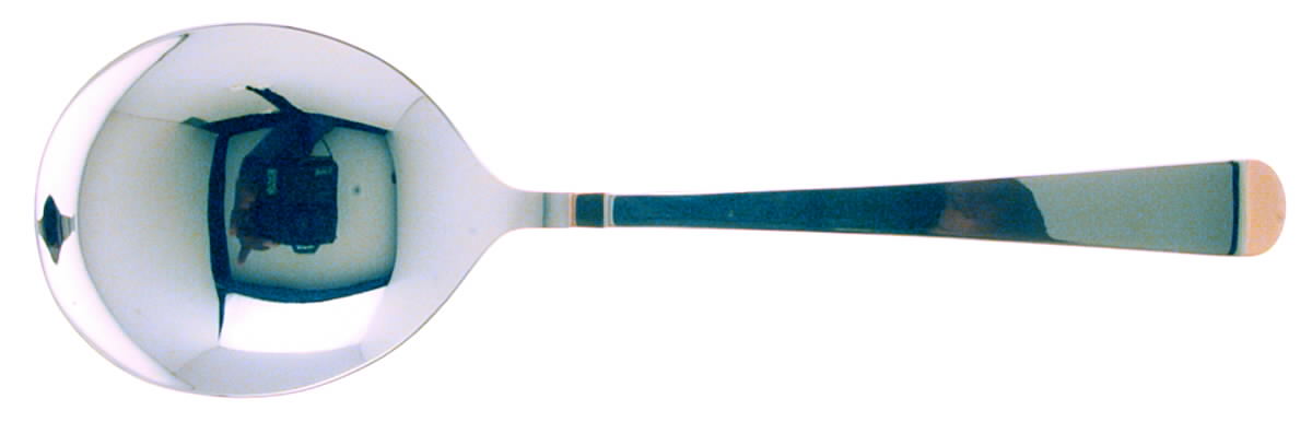 Melage-Gold (Stainless, Gold Accent) Solid Serving Spoon by Retroneu-1