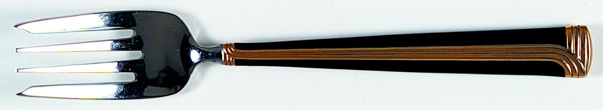 Noir d'Or (Stainless, Black-Gold Accent) Individual Salad Fork by Retroneu-1