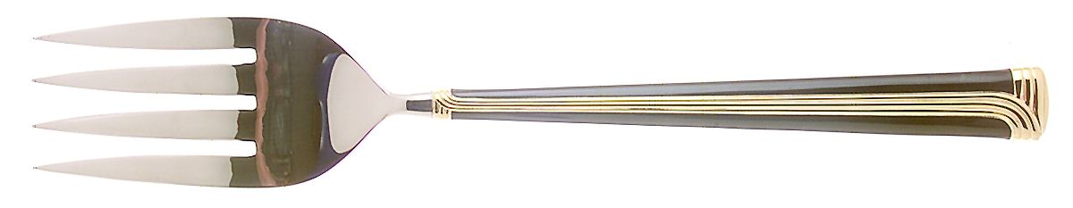 Noir d'Or (Stainless, Black-Gold Accent) Solid Serving Fork by Retroneu-1