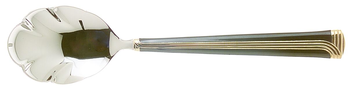 Noir d'Or (Stainless, Black-Gold Accent) Sugar Shell Spoon by Retroneu-1