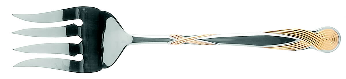 Octave-Gold (Stainless, Gold Accent) Solid Serving Fork by Retroneu-1