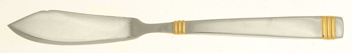 Orion (Stainless-Gold Accent) Flat Handle Master Butter Knife by Retroneu-1