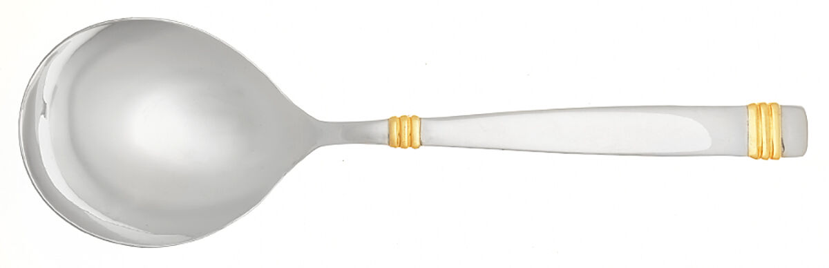 Orion (Stainless-Gold Accent) Tablespoon (Serving Spoon) by Retroneu-1