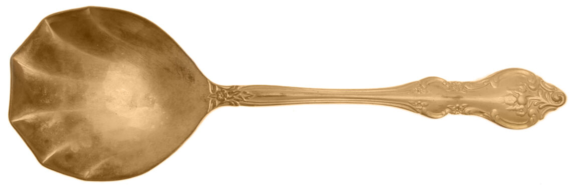 Paloma (Gold Electroplate) Solid Serving Spoon by Retroneu-1