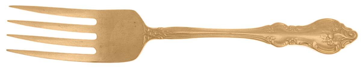 Paloma (Gold Electroplate) Solid Serving Fork by Retroneu-1