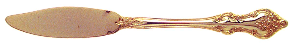 Paloma (Gold Electroplate) Flat Handle Master Butter Knife by Retroneu-1
