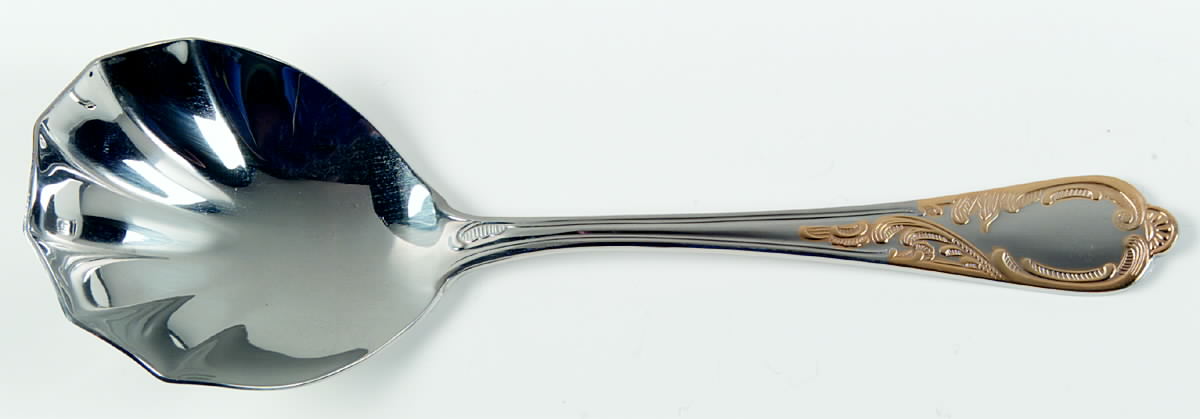 Pegasus Gold (Stainless) Solid Serving Spoon by Retroneu-1