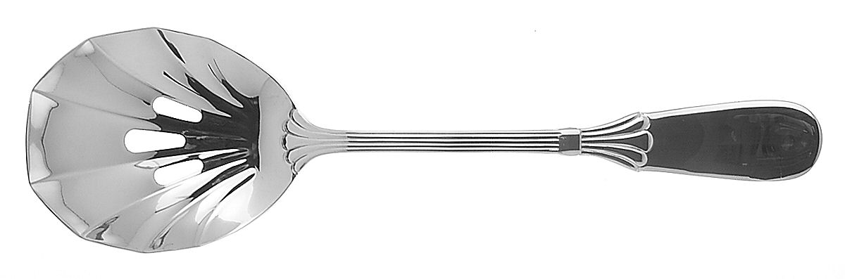 Prince of Wales (Stainless) Pierced Solid Serving Spoon by Retroneu-1