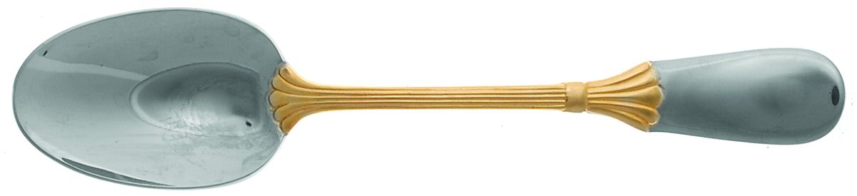 Prince of Wales-Gold Accent (Stainless) Place/Oval Soup Spoon by Retroneu-1