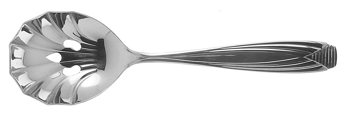Rebecca (Stainless) Pierced Solid Serving Spoon by Retroneu-1
