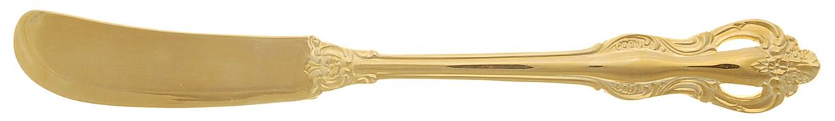 Regence (Gold Electroplate) Flat Handle Butter Spreader by Retroneu-1
