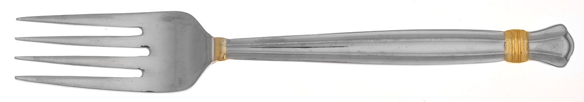 Royale (Stainless, Gold Accent) Individual Salad Fork by Retroneu-1