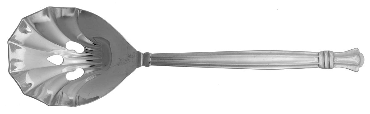 Royale (Stainless) Pierced Solid Serving Spoon by Retroneu-1