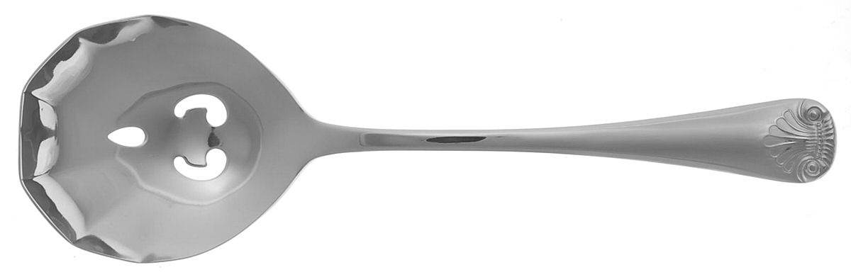 Arlington Shell (Stainless) Pierced Solid Serving Spoon by Retroneu-1