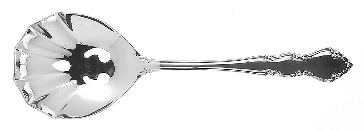 Starlight (Silverplate) Pierced Solid Serving Spoon by Retroneu-1
