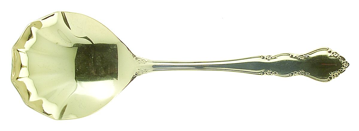 Starlight Gold (Gold Electroplate) Solid Serving Spoon by Retroneu-1
