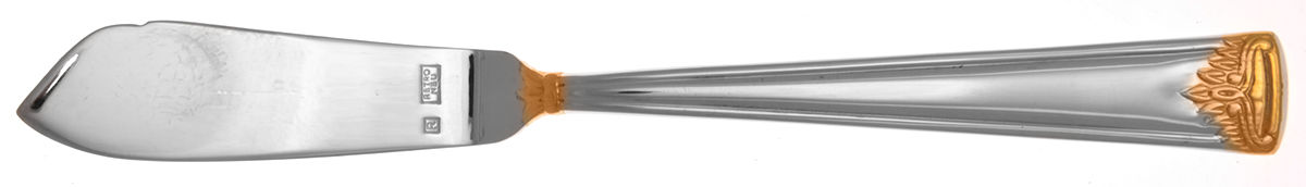 St. Denis (Gold Accent) Flat Handle Master Butter Knife by Retroneu-1