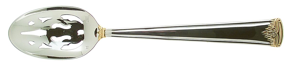 St. Denis (Gold Accent) Pierced Tablespoon (Serving Spoon) by Retroneu-1