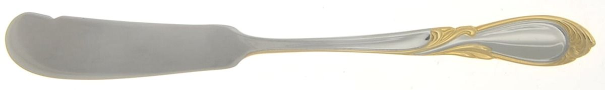 Stephanie-Gold Accent (Stainless) Flat Handle Master Butter Knife by Retroneu-1