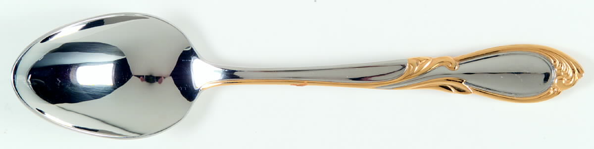 Stephanie-Gold Accent (Stainless) Place/Oval Soup Spoon by Retroneu-1