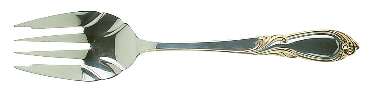 Stephanie-Gold Accent (Stainless) Solid Serving Fork by Retroneu-1