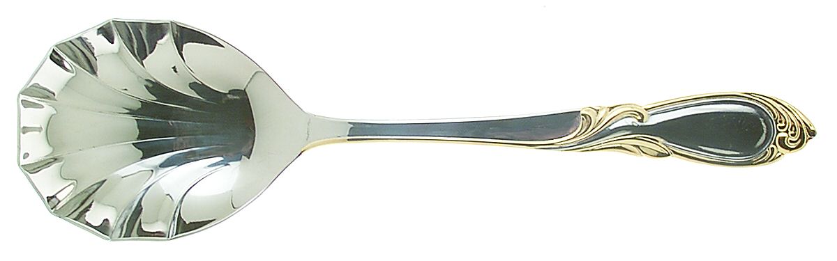Stephanie-Gold Accent (Stainless) Solid Serving Spoon by Retroneu-1