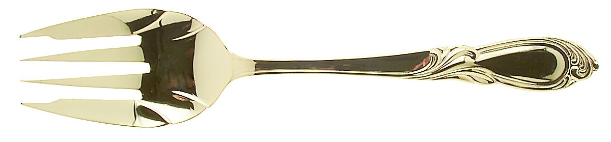 Stephanie (Gold Electroplate) Solid Serving Fork by Retroneu-1