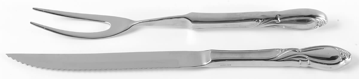 Stephanie (Stainless) Large 2-Piece Roast Carving Set w/Stainless Blade by Retroneu-1