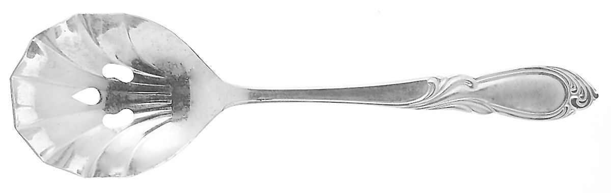 Stephanie (Silverplate) Pierced Solid Serving Spoon by Retroneu-1