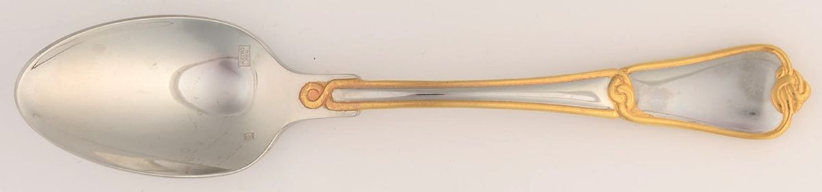 St. Tropez-Gold (Stainless, Gold Accent) Place/Oval Soup Spoon by Retroneu-1