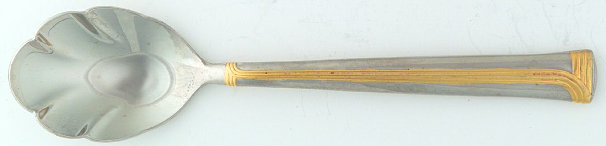 Superieur (Stainless-Gold Accent) Sugar Shell Spoon by Retroneu-1