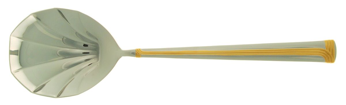 Superieur (Stainless-Gold Accent) Solid Serving Spoon by Retroneu-1