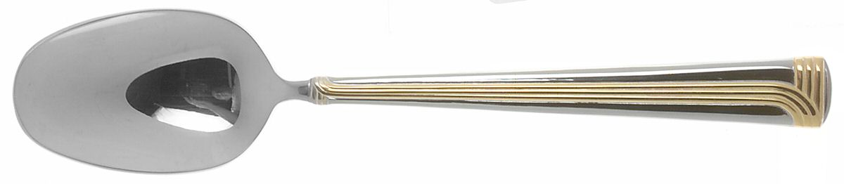 Superieur (Stainless-Gold Accent) Place/Oval Soup Spoon by Retroneu-1