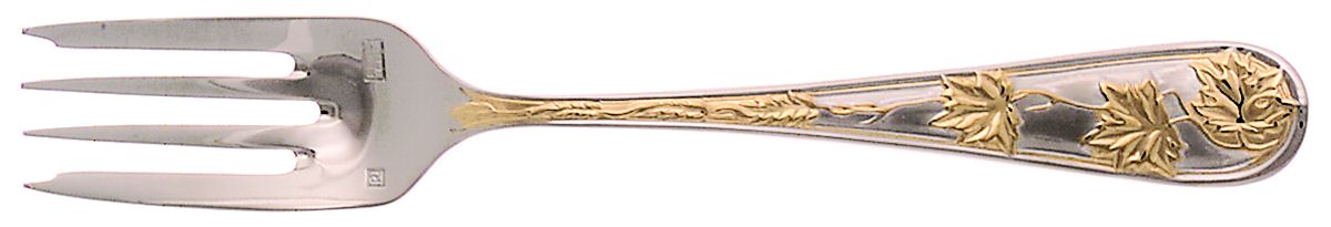 Tuileries-Leaf Garden (Stainless, Gold Accent) Individual Salad Fork by Retroneu-1