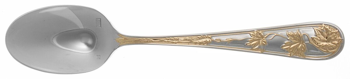 Tuileries-Leaf Garden (Stainless, Gold Accent) Place/Oval Soup Spoon by Retroneu-1