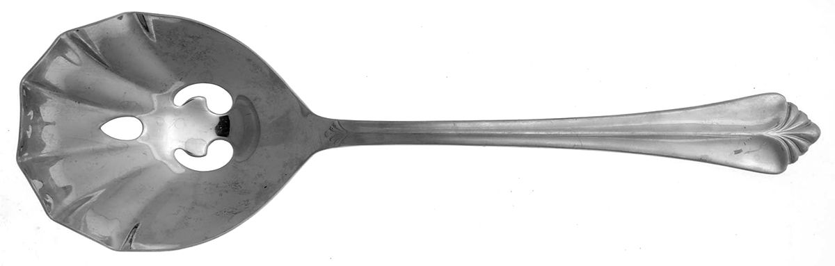 Whitney (Stainless) Pierced Solid Serving Spoon by Retroneu-1