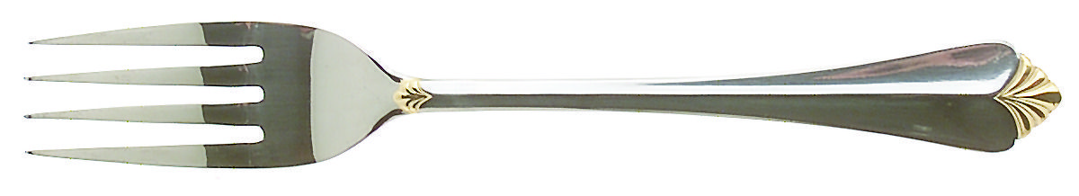 Whitney-Gold (Stainless, Gold Acct) Individual Salad Fork by Retroneu-1