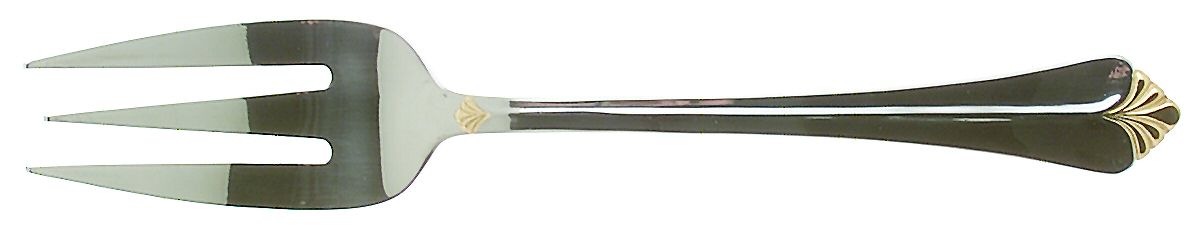 Whitney-Gold (Stainless, Gold Acct) Solid Serving Fork by Retroneu-1