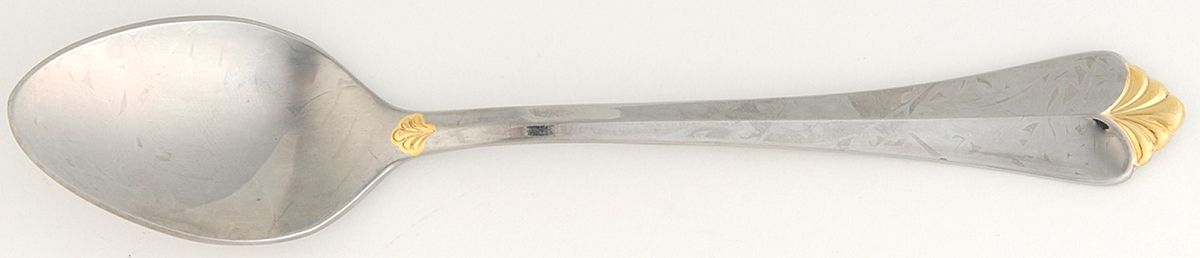 Whitney-Gold (Stainless, Gold Acct) Teaspoon by Retroneu-1