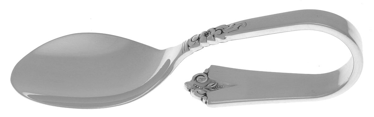 Castle Rose (Sterling, 1942) Baby Spoon with Curved Handle HC by Royal Crest-1