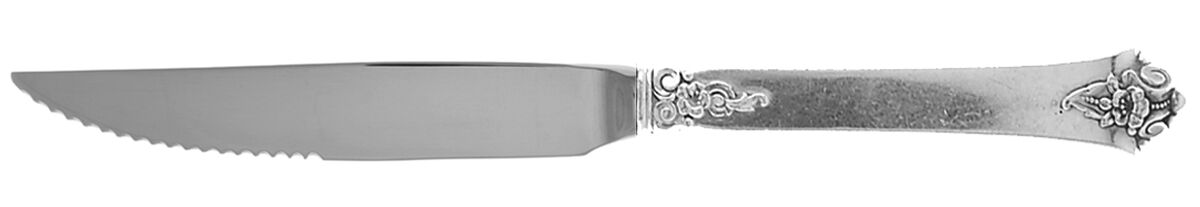 Castle Rose (Sterling, 1942) Steak Knife Individual Hollow, Serrate HC by Royal Crest-1