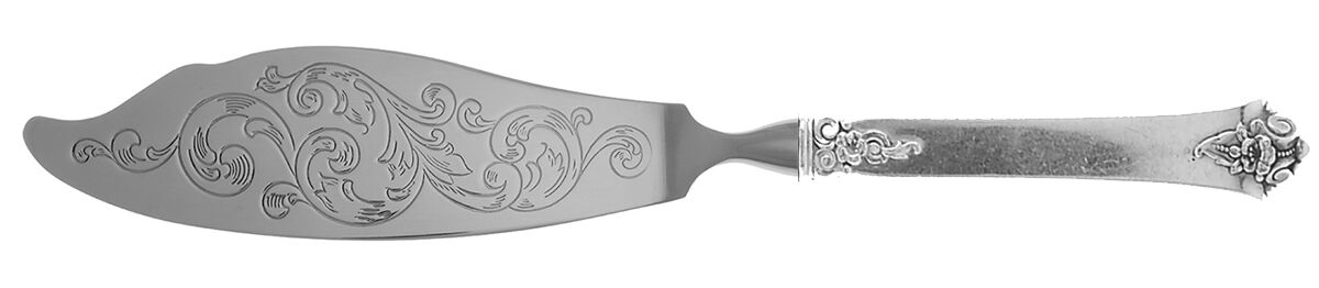 Castle Rose (Sterling, 1942) Fish Serving Knife with Stainless Blade HC by Royal Crest-1