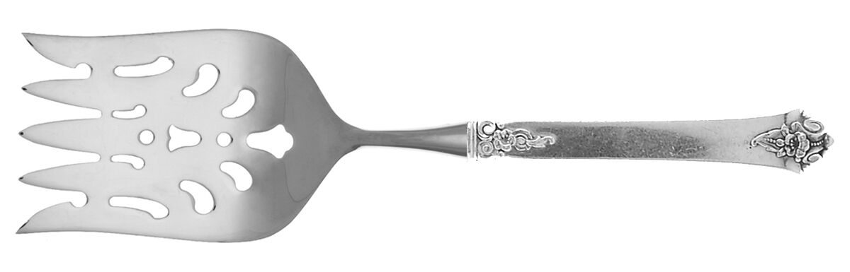 Castle Rose (Sterling, 1942) Fish Serving Fork with Stainless Tines HC by Royal Crest-1