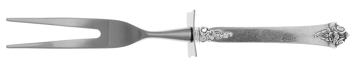 Castle Rose (Sterling, 1942) Carving Fork Small with Stainless Prongs HC by Royal Crest-1