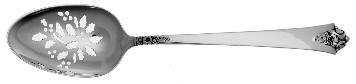 Castle Rose (Sterling, 1942) Holiday Tablespoon with Pierced Bowl HC by Royal Crest-1