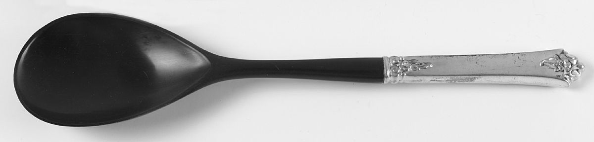 Castle Rose (Sterling, 1942) Salad Serving Spoon with Plastic Bowl by Royal Crest-1