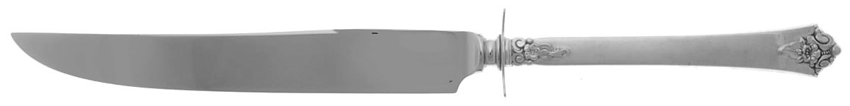 Castle Rose (Sterling, 1942) Large Carving/Roast Knife StnlBl w/Sterling Guard by Royal Crest-1