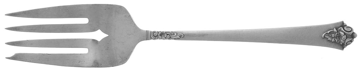 Castle Rose (Sterling, 1942) Medium Solid Cold Meat Serving Fork by Royal Crest-1