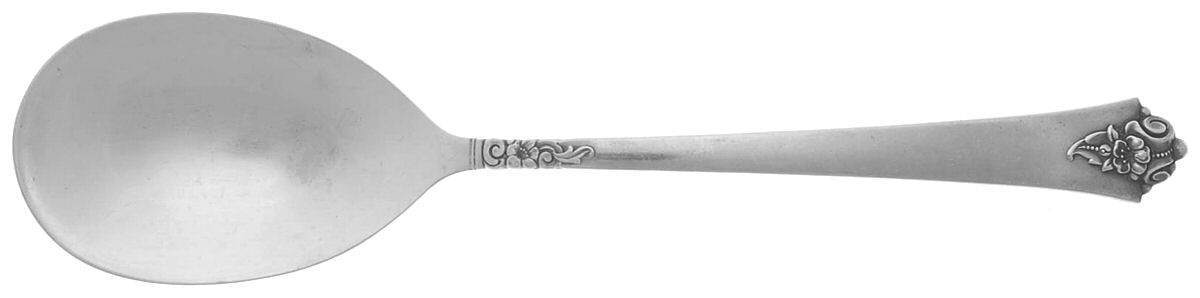 Castle Rose (Sterling, 1942) Solid Smooth Casserole Spoon by Royal Crest-1