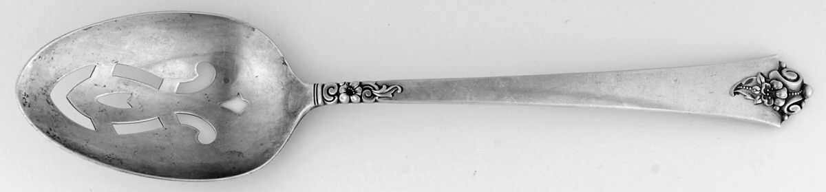 Castle Rose (Sterling, 1942) Pierced Tablespoon (Serving Spoon) by Royal Crest-1